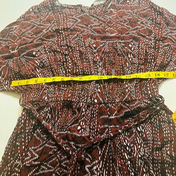 Tysa Printed Dolman Sleeve Wide Leg Cropped Jumpsuit Size L Large - Picture 7 of 9